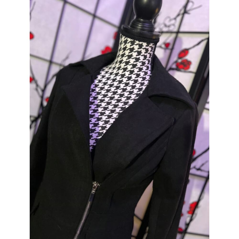 Miss London Jacket Zip Up Peacoat style Classy Size Medium - Picture 9 of 9